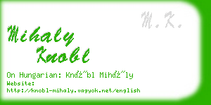 mihaly knobl business card